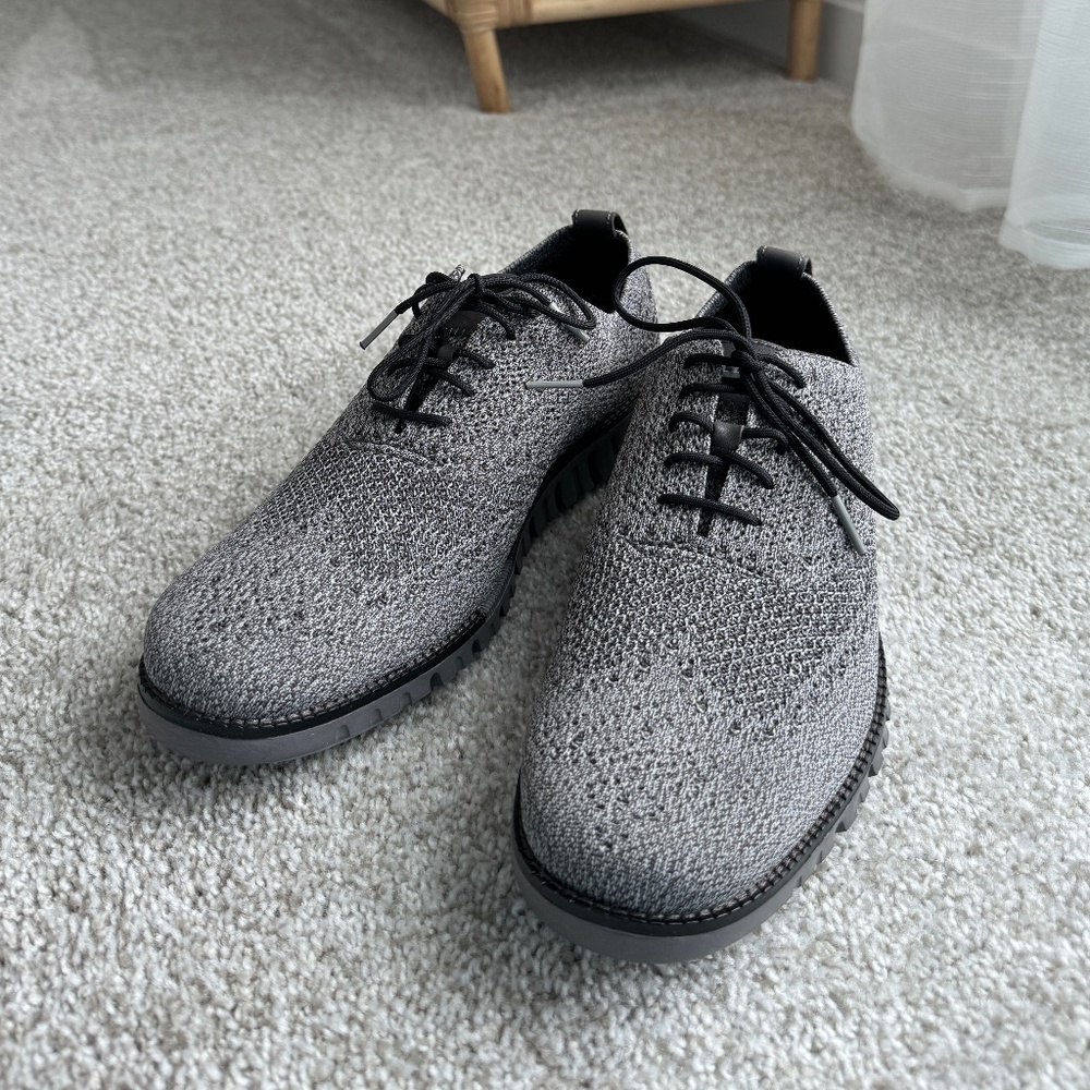 Cole Haan Men Zerogrand Stitchlite Wingtip Oxford Dark Pavement Dress Shoes